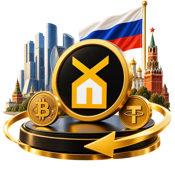 Флаг России, городской пейзаж и монеты Globe_EX — перевод денег в Россию